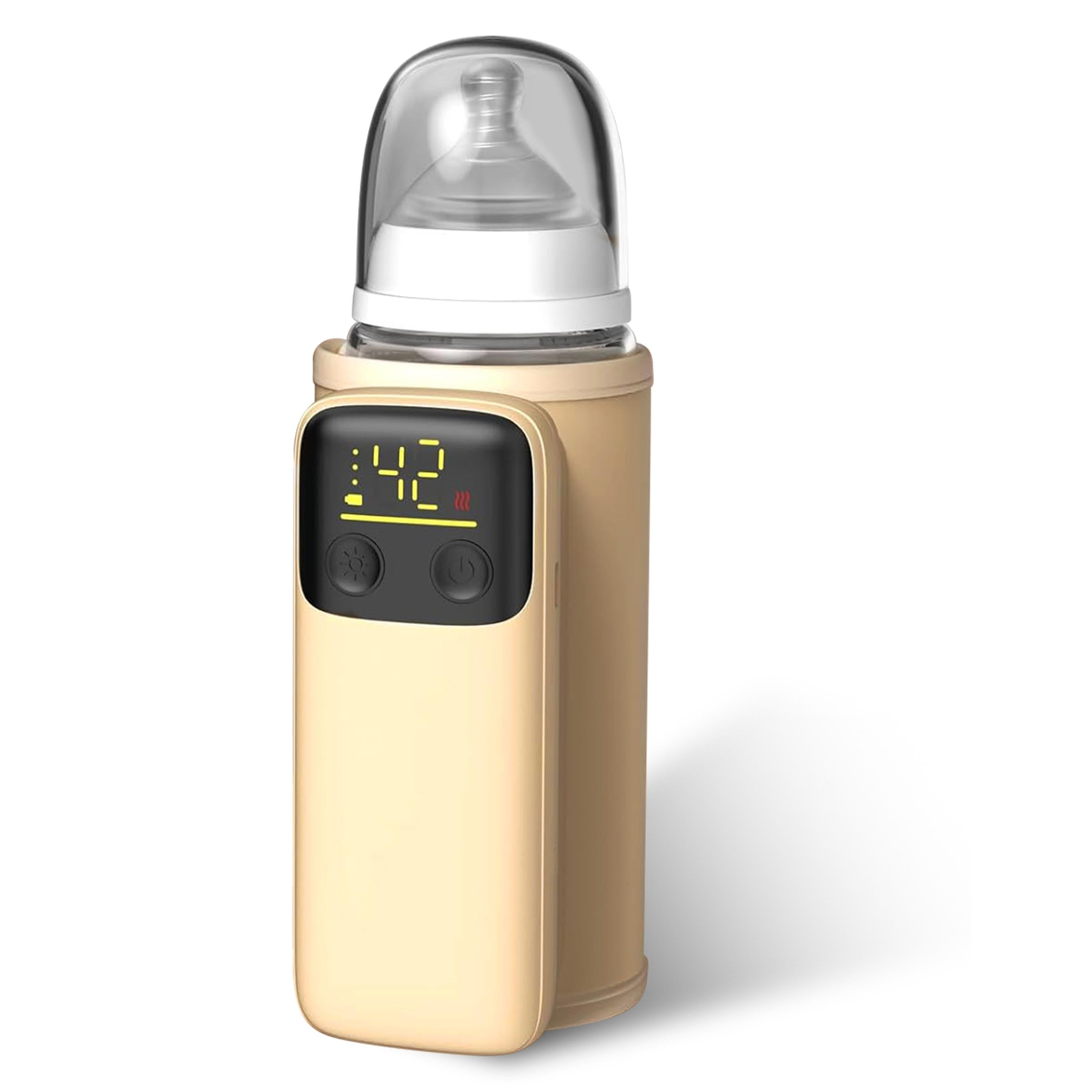 Portable Baby Bottle Warmer w/ Night Light & 6 Heat Settings for Travel