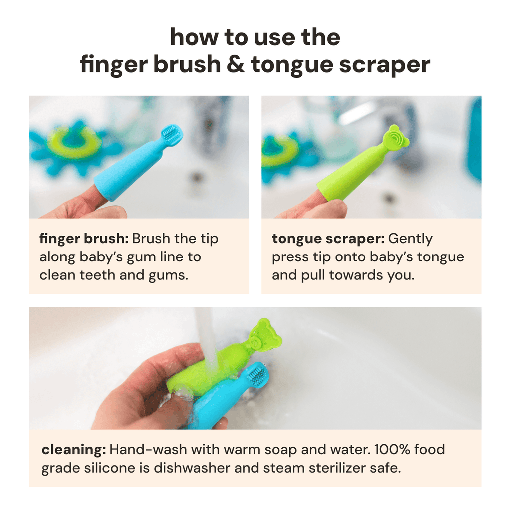 baby finger brush and tongue scraper
