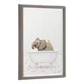 Blake Baby Elephant Bath Time with Rubber Ducky Framed Printed Glass by Amy Peterson Art Studio